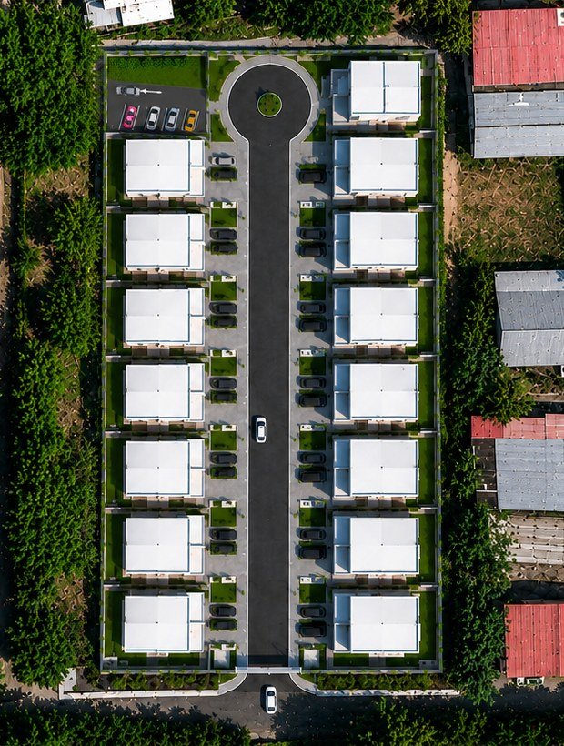 Vista aérea del conjunto Los Pinos Club